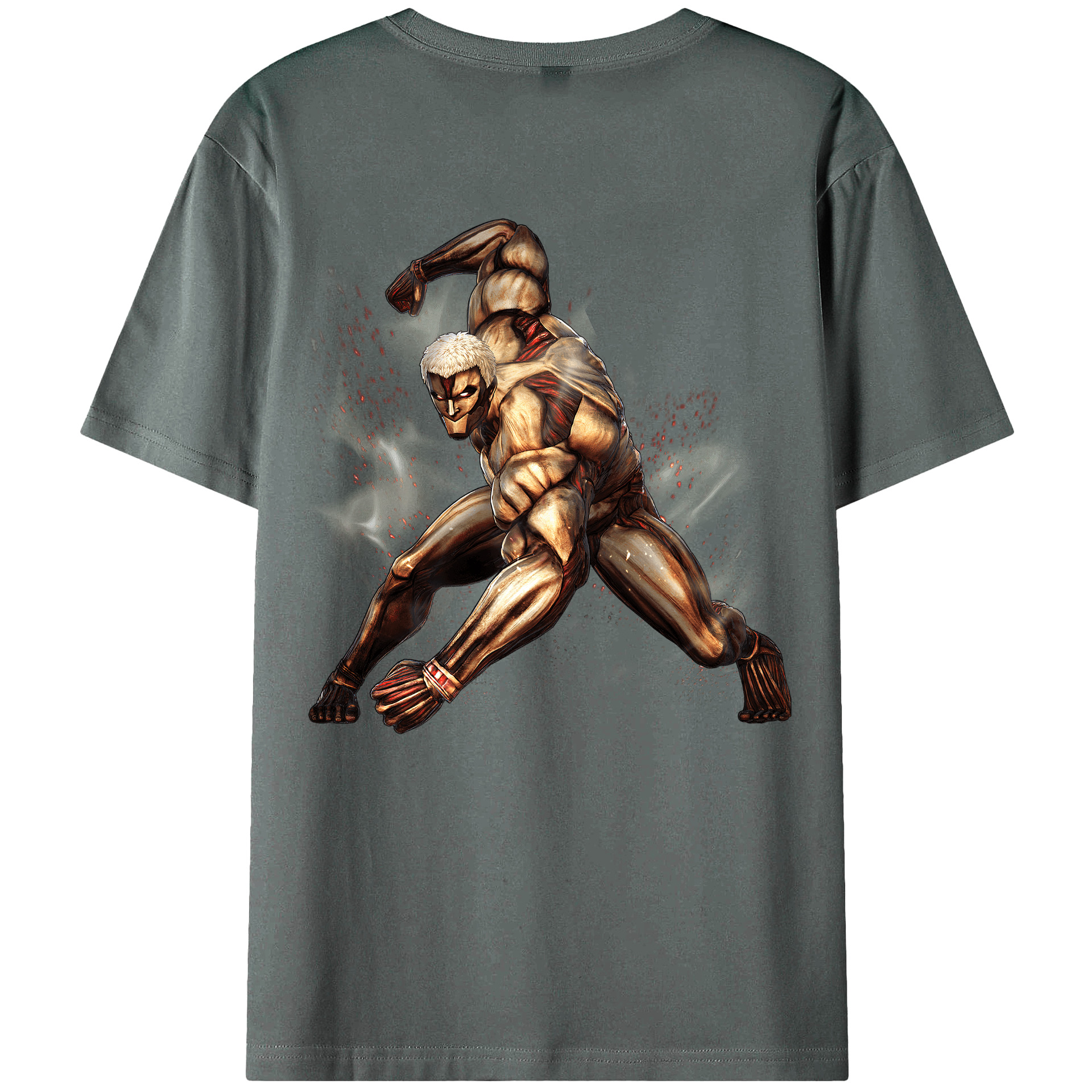 （画像用） 進撃の巨人 Attack on Titan 綿100％ メンズ半袖Tシャツ（バックプリント） 通気性